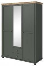Garderobna omara Evora S z ogledalom - zelena/hrast lefkas - 24ZRJU19