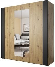 Garderobna omara Sigma - artisan hrast/črna - 24RCLI18