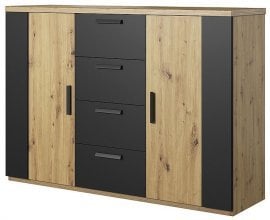 Komoda Sigma - artisan hrast/črna - 24RCLI26