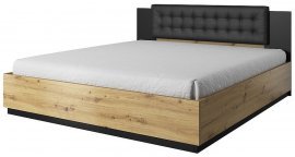 Helvetia meble - Dvižna postelja Sigma 160x200 cm - artisan hrast/črna - 24RCLI51