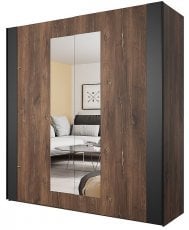 Garderobna omara Sigma - hrast flagstaff/bakrena nit - 24FWLI18