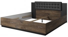 Postelja Sigma 160x200 cm - hrast flagstaff/jeklena nit - 24FSLI31