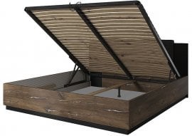 Dvižna postelja Sigma 160x200 cm - hrast flagstaff/jeklena nit - 24FSLI51