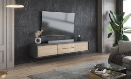 TV komoda Frida 2K2S - antracit/oljen hrast - 24JDMT39