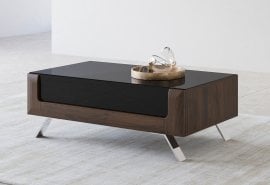 Klubska miza Kasai - oreh columbia/črna sijaj - 24RWMI99