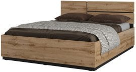 Dvižna postelja Cross S - 160x200 cm - votan hrast/votan hrast-črna - 24N6MY51