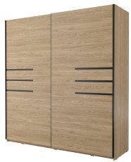 Garderobna omara z z drsnimi vrati Violla - oljen hrast/črn - 24DOLP57