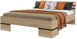 Postelja Violla - 180x200 cm - oljen hrast/črn - 24DOLP32