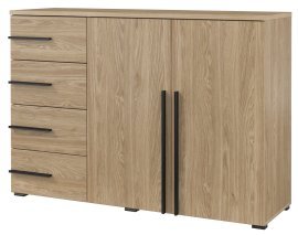 Komoda Violla - oljen hrast/črn - 24DOLP45