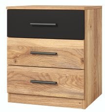 Nočna omarica Beta - mauvella hrast/črna - 22MW1622