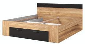 Postelja Beta - 180x200 cm - mauvella hrast/črna - 22MW1692