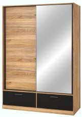 Garderobna omara z drsnimi vrati Beta - mauvella hrast/črna - 22MW1661