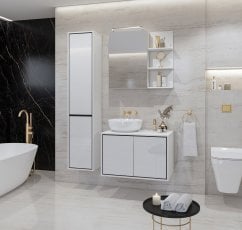 Kopalniški set Irvine - bela-črna/bela sijaj