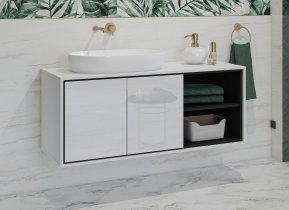 Helvetia meble - Omara pod umivalnik s predali Irvine - bela - 309WNP60