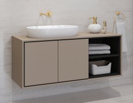 Helvetia meble - Omara pod umivalnik s predali Irvine - kongo-črn/kongo - 30CWNP60