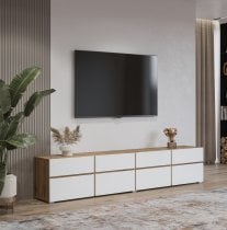 Helvetia meble - TV komoda Cross - hrast votan/bela - 24N9MY40
