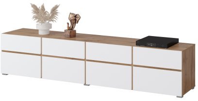 Helvetia meble - TV komoda Cross - hrast votan/bela - 24N9MY40