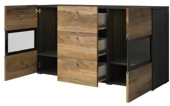Helvetia meble - Komoda Baros - satin nussbaum/touchwood - 24Z6BM26
