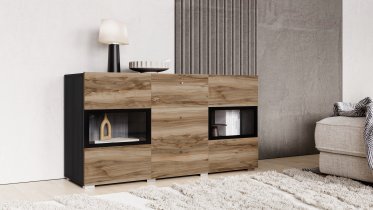 Helvetia meble - Komoda Baros - satin nussbaum/touchwood - 24Z6BM26