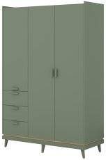 Garderobna omara Scandi - zbledelo zeleno oljen hrast/zbledelo zeleno