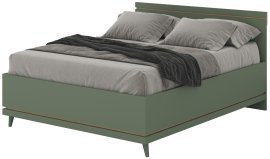 Postelja Scandi 160x200 cm - zbledelo zeleno oljen hrast/zbledelo zeleno