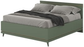 Postelja Scandi 180x200 cm - zbledelo zeleno oljen hrast/zbledelo zeleno