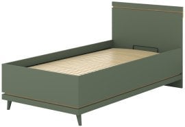 Postelja Scandi z dvižnim mehanizemom 100x200 cm - zbledelo zeleno oljen hrast/zbledelo zeleno