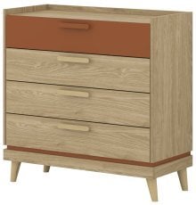 Komoda Scandi - oljen hrast/oljen hrast-opeka