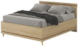 Postelja Scandi 160x200 cm - oljen hrast/oljen hrast-opeka