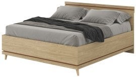 Postelja Scandi 180x200 cm - oljen hrast/oljen hrast-opeka