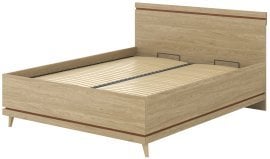 Postelja Scandi z dvižnim mehanizemom 160x200 cm - oljen hrast/oljen hrast-opeka