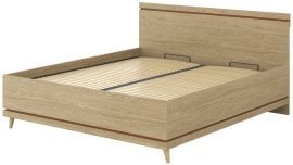 Postelja Scandi z dvižnim mehanizemom 180x200 cm - oljen hrast/oljen hrast-opeka