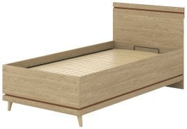 Postelja Scandi z dvižnim mehanizemom 100x200 cm - oljen hrast/oljen hrast-opeka