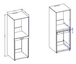 Helvetia meble - Omara za pralni stroj in sušilni stroj Aza - oreh villa - 30OVME61