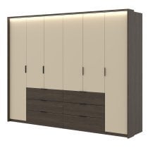 Helvetia meble - Garderobna omara Mola - hrast dunin/hrast dunin/svetlo bež - 24D1OI29