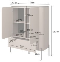 Helvetia meble - Komoda visoka Bello - 24COOB42