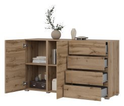 Helvetia meble - Komoda Asymetric - hrast wotan - 24N0OA42