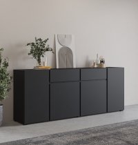 Helvetia meble - Komoda široka Asymetric - črni oniks - 24W3OA47s