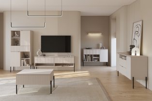 Helvetia meble - Komoda Ore - kašmir z rebrasto strukturo - 24KROG26