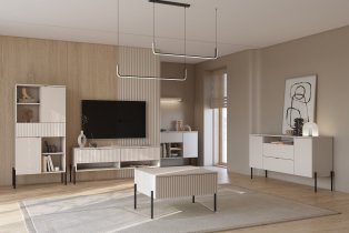 Helvetia meble - Komoda Ore - kašmir z rebrasto strukturo - 24KROG26
