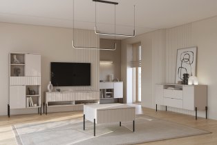 Helvetia meble - Komoda Ore - kašmir z rebrasto strukturo - 24KROG26