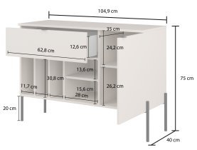 Helvetia meble - Komoda Ore - hrast lindberg/kašmir - 24LKOG45