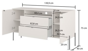 Helvetia meble - Komoda Ore - hrast lindberg - 24LGOG26