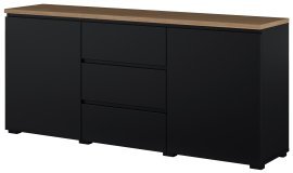 Komoda Modo - črna/hrast mauvella - 24W5OJ26