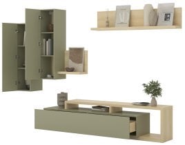 Helvetia meble - Dnevni regal Bota - hrast/eukaliptus - 24LEFG09