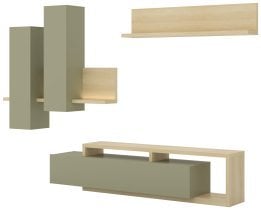 Helvetia meble - Dnevni regal Bota - hrast/eukaliptus - 24LEFG09