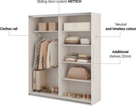 Helvetia meble - Garderobna omara Beta 180 cm - kašmir - 22KL1656