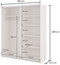 Helvetia meble - Garderobna omara Beta 180 cm - kašmir - 22KL1656