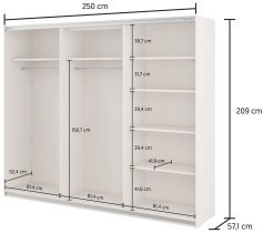 Helvetia meble - Garderobna omara Beta 250 cm - kašmir - 22KL1659
