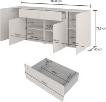 Helvetia meble - Komoda Asymetric - kašmir - 24KSOA47